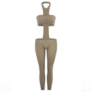 Stylish Tan Cutout Jumpsuit by Nii Hai